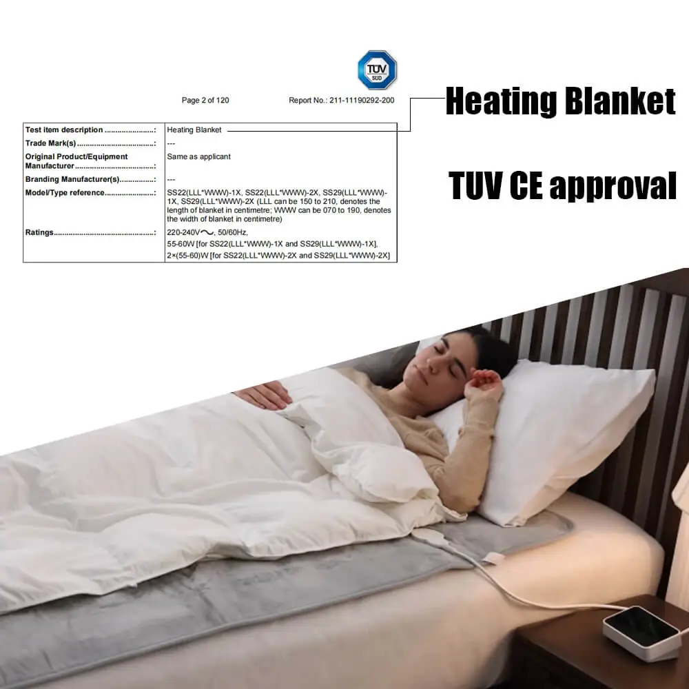 wifi connected heated blanket wifi controlled electric blanket

